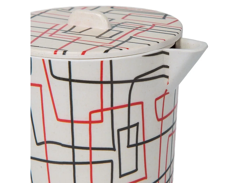 Jarro de bambu e conjunto de 4 copos