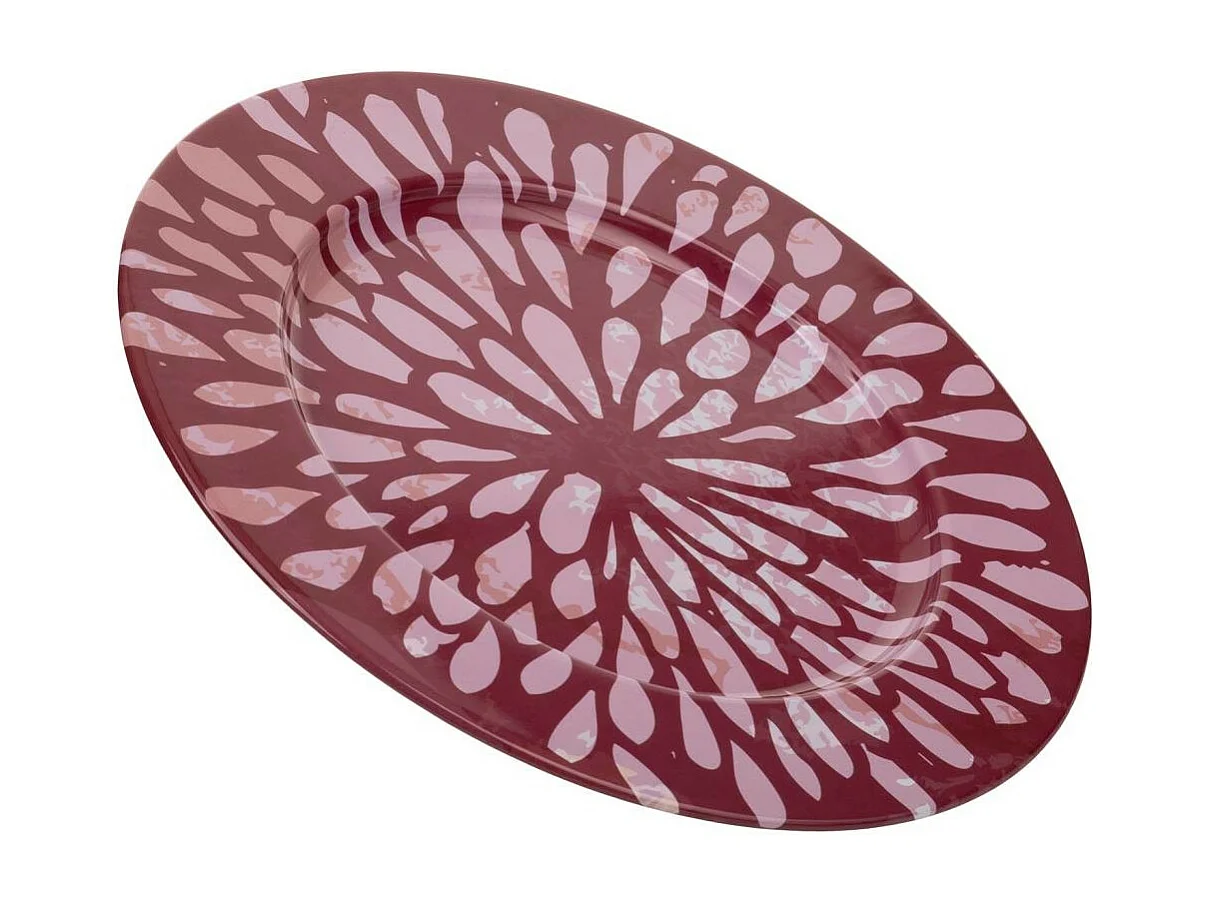 Rote Metallplatte d33x1,5h cm