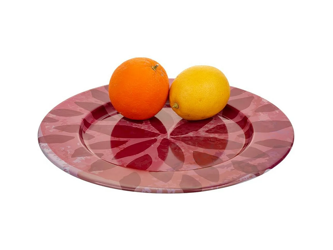 Assiette en métal rose d33x1,5h