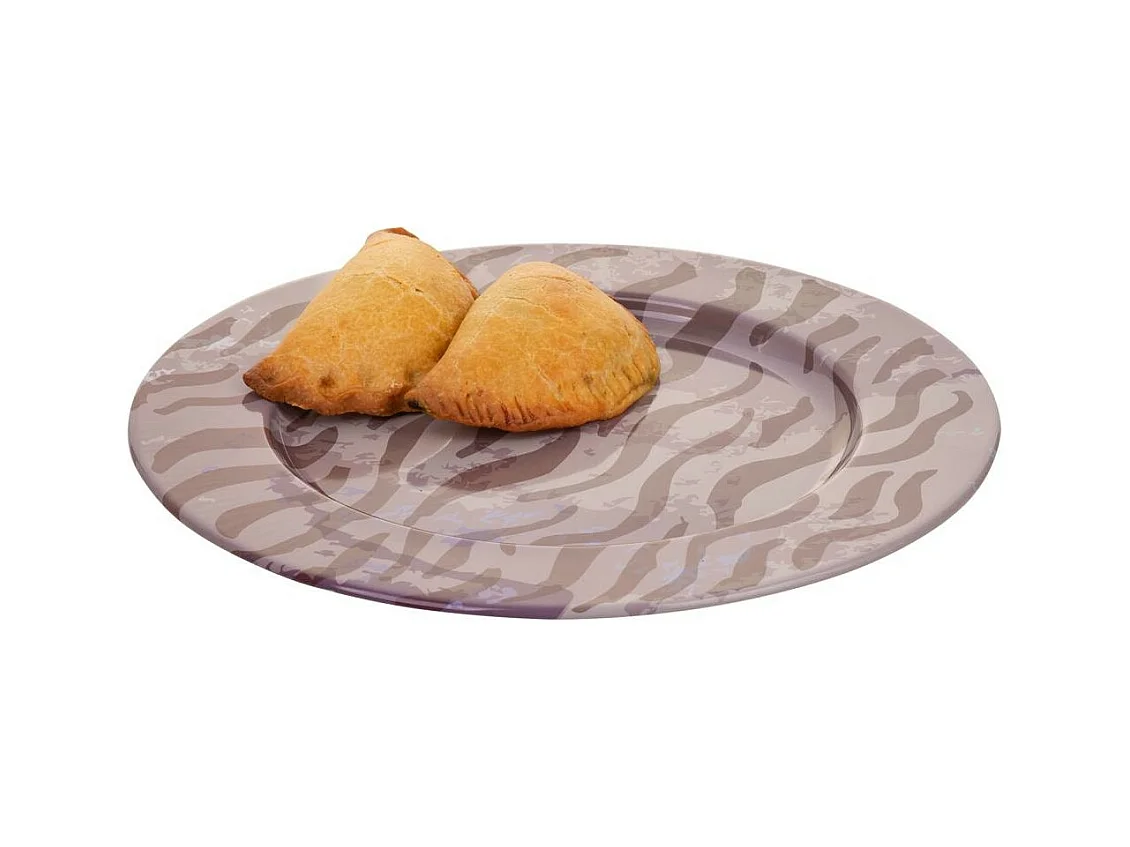 Assiette en métal violet d33x1,5h