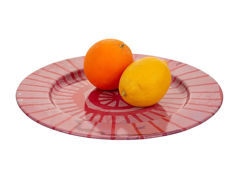 Rosa Metallplatte d33x1,5h cm