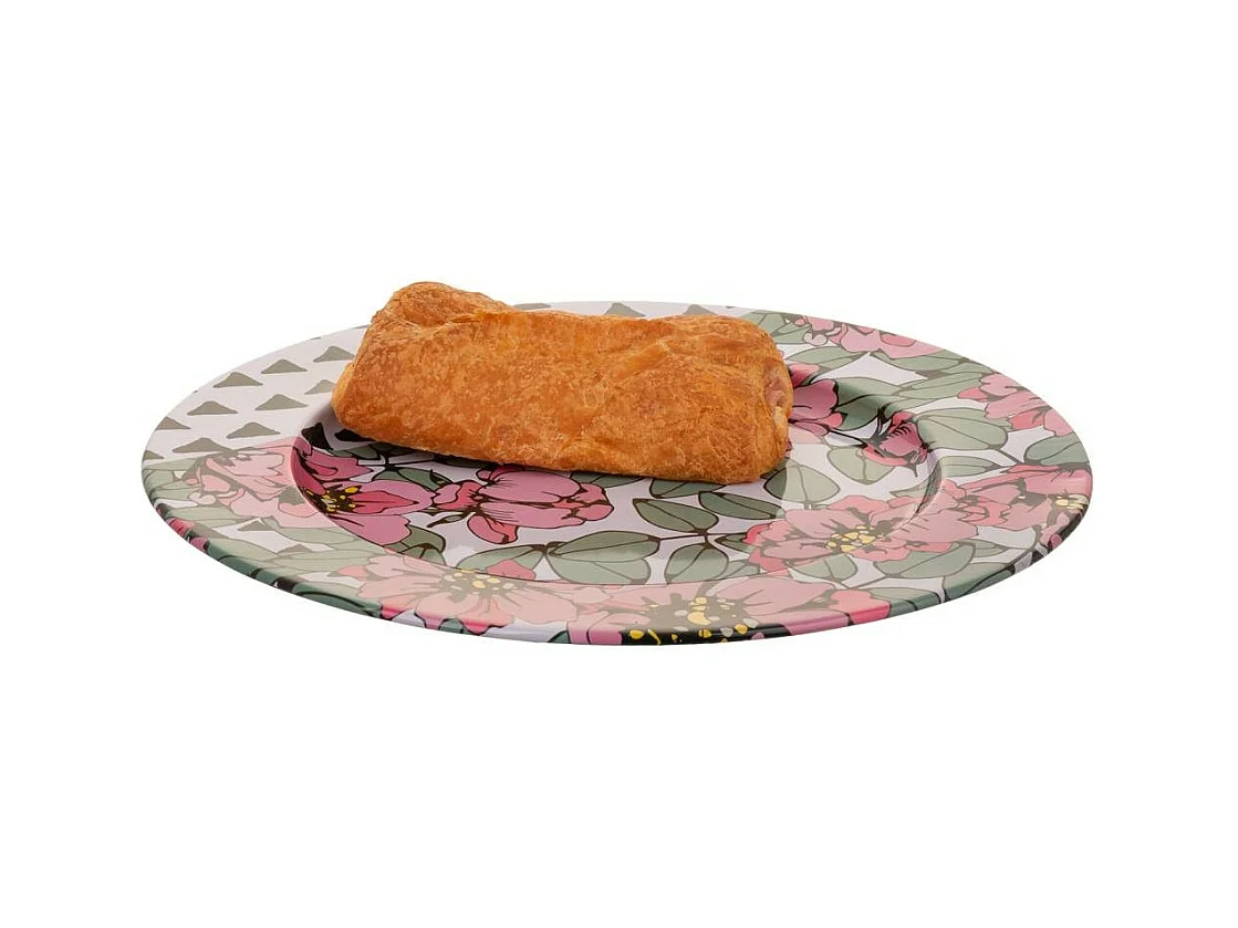 Assiette en métal multicolore d33x1,5h