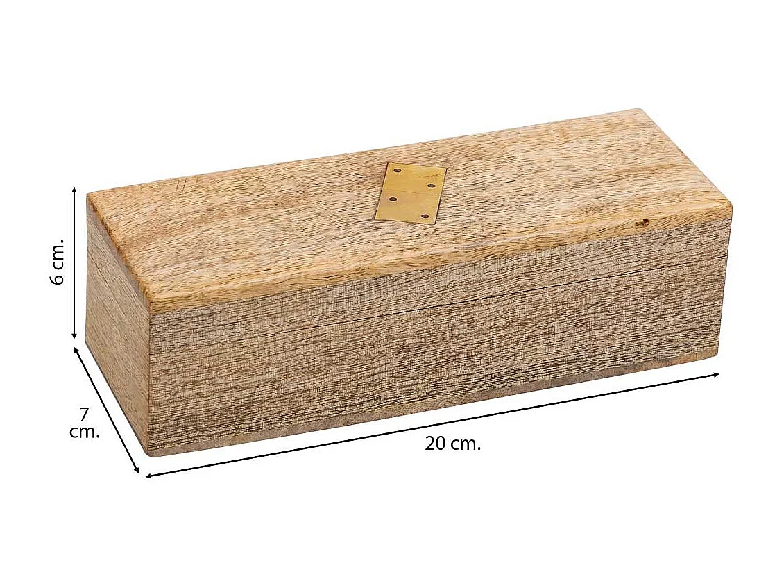 Dominó en caja de madera marrón 20x7x6