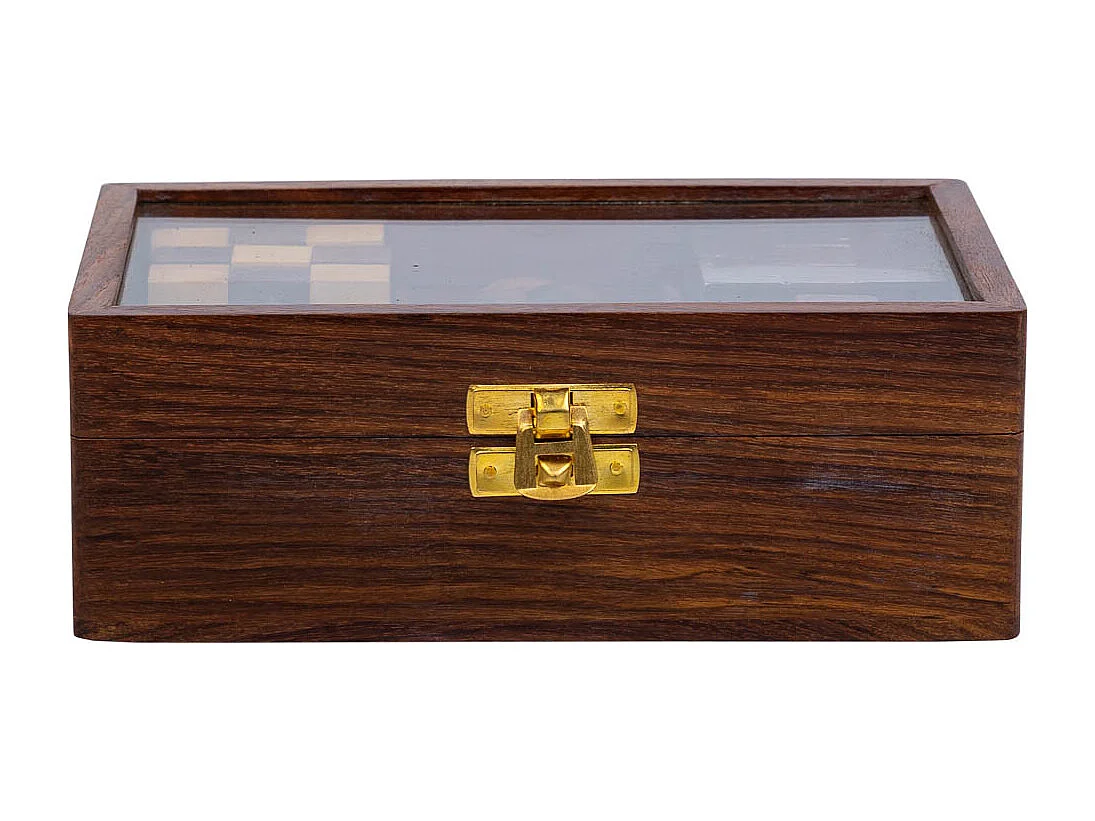 Set di 6 giochi puzzle in scatola di legno marrone 17,5x12x6h