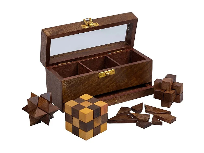 Set mit 4 Puzzles 17x6,5x7,5h cm