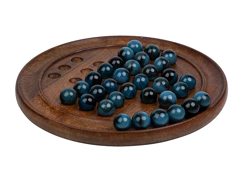 Solitaire en bois, verre et marbre d30x2h