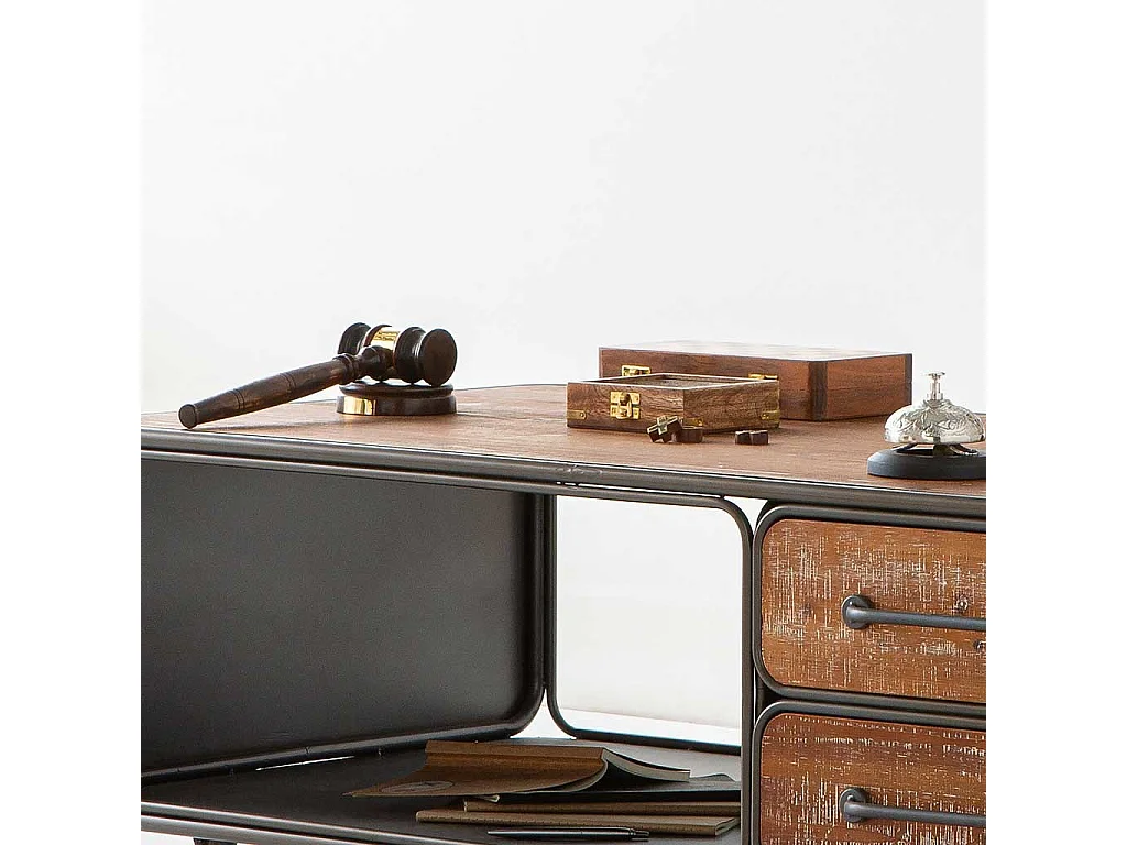 3 el línea con caja de madera marrón 12.5x12.5x5