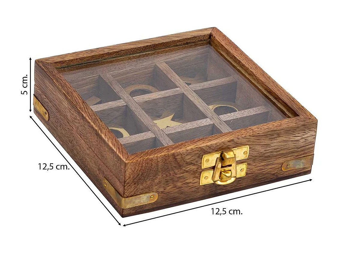 3 pcs em linha caixa madeira castanho 12.5x12.5x5h cm