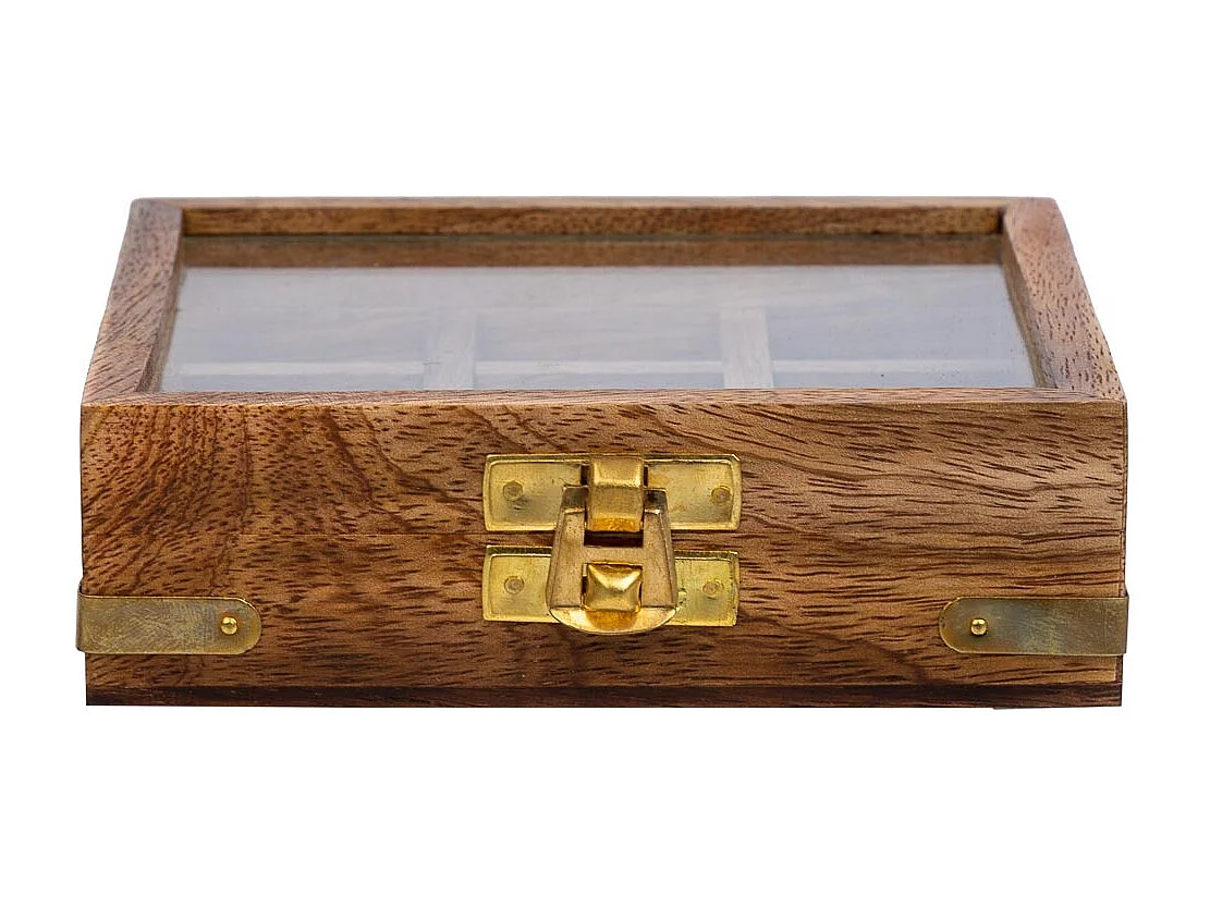 3 pcs em linha caixa madeira castanho 12.5x12.5x5h cm