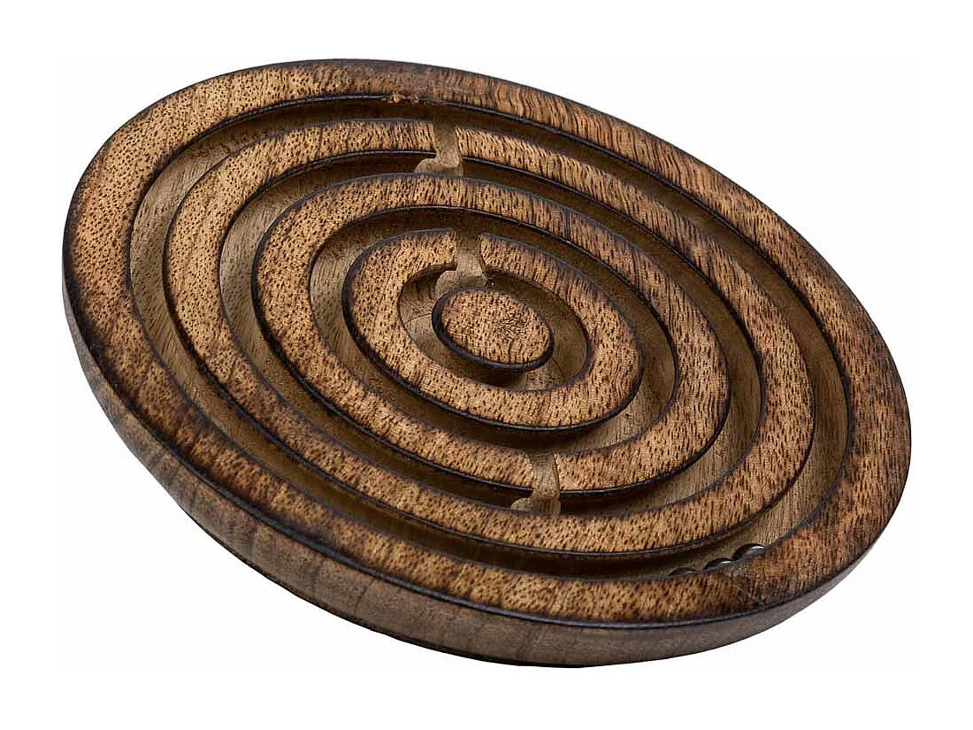 Juego de rompecabezas redondo de madera marrón d15x5