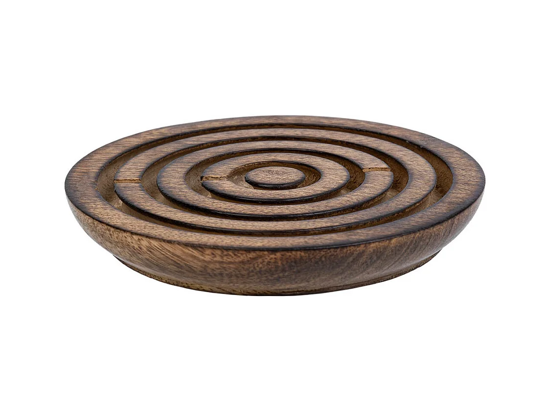 Jeu de casse-tête rond en bois marron d15x5h
