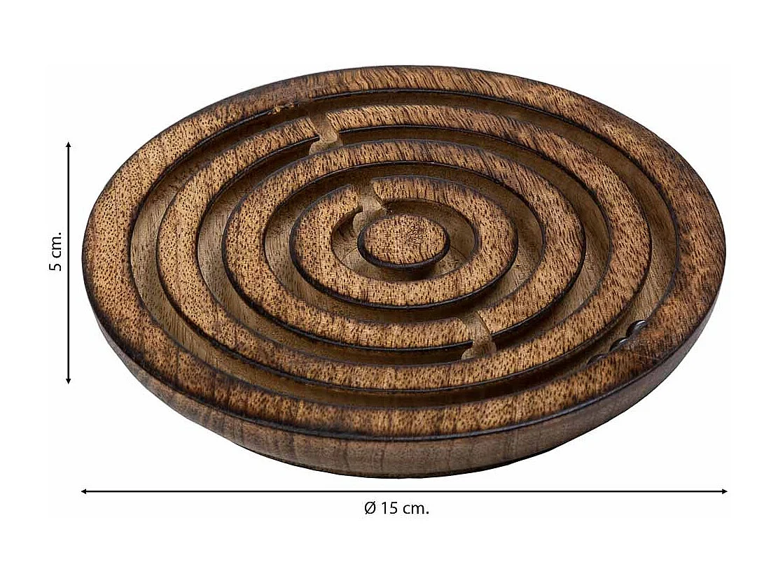 Juego de rompecabezas redondo de madera marrón d15x5