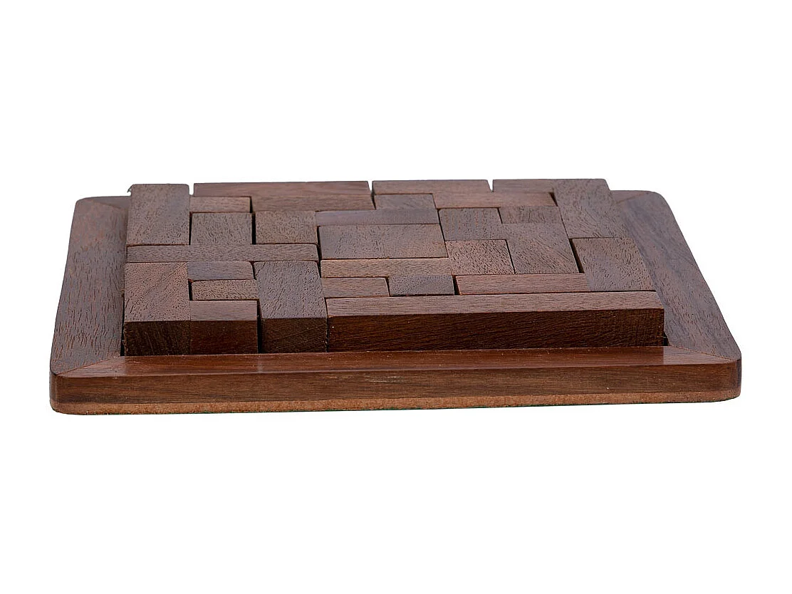 GiocoPuzzle Zigzag inLegnoMarrone 16x16x03h