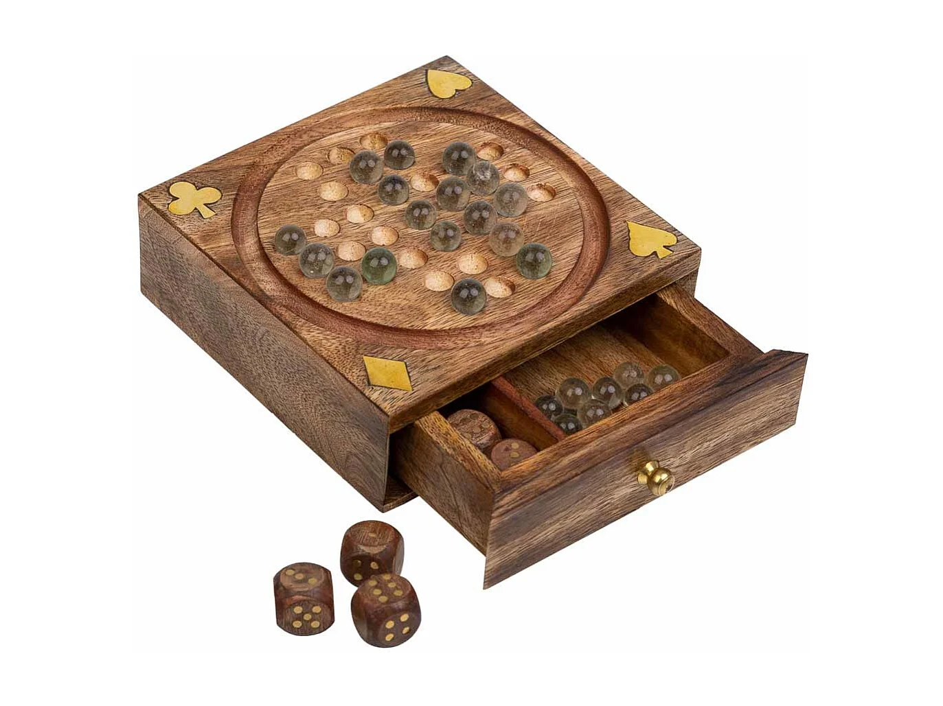 2 in einem Spiel (SolitÃ¤r + Würfel) 12,5x12,5x4h cm