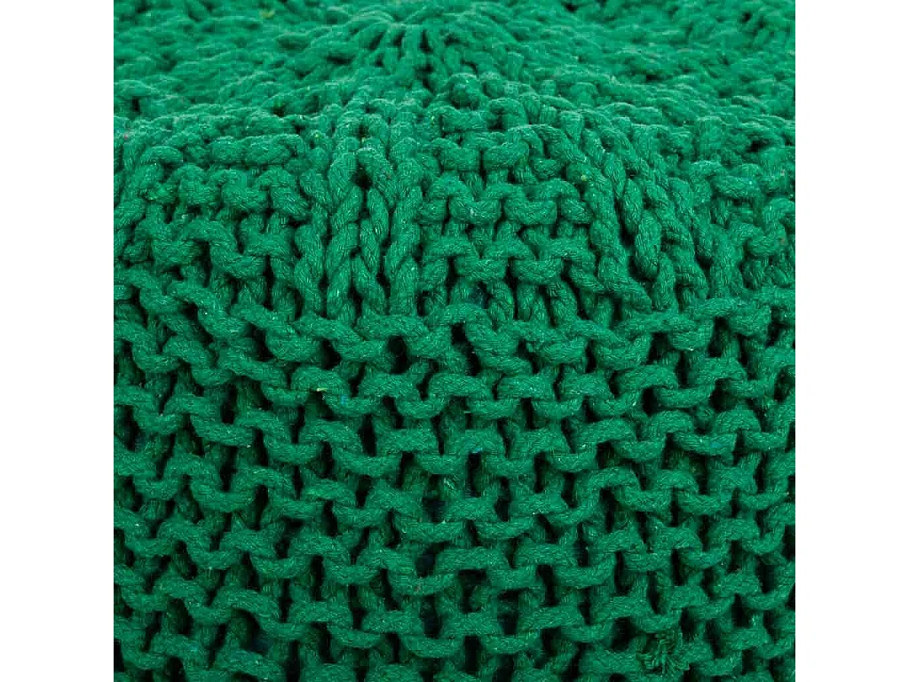 Puff de algodão trançado verde 38x38x30