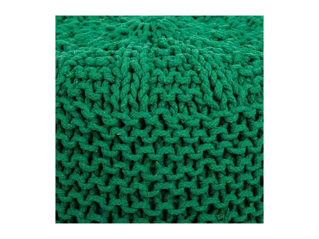 Grüner geflochtener Baumwoll-Puff 38x38x30h cm