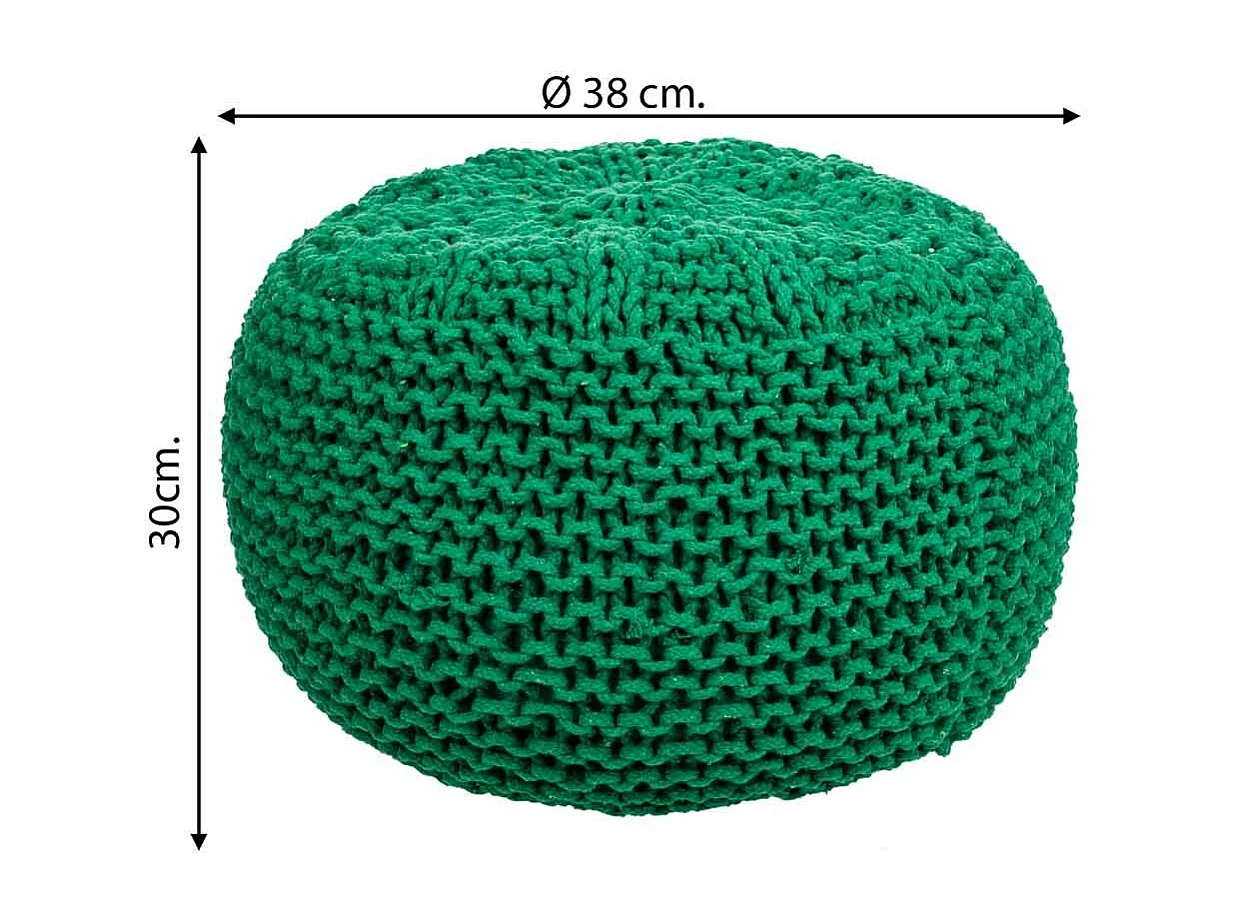 Pouf en coton tressé 38x38x30h