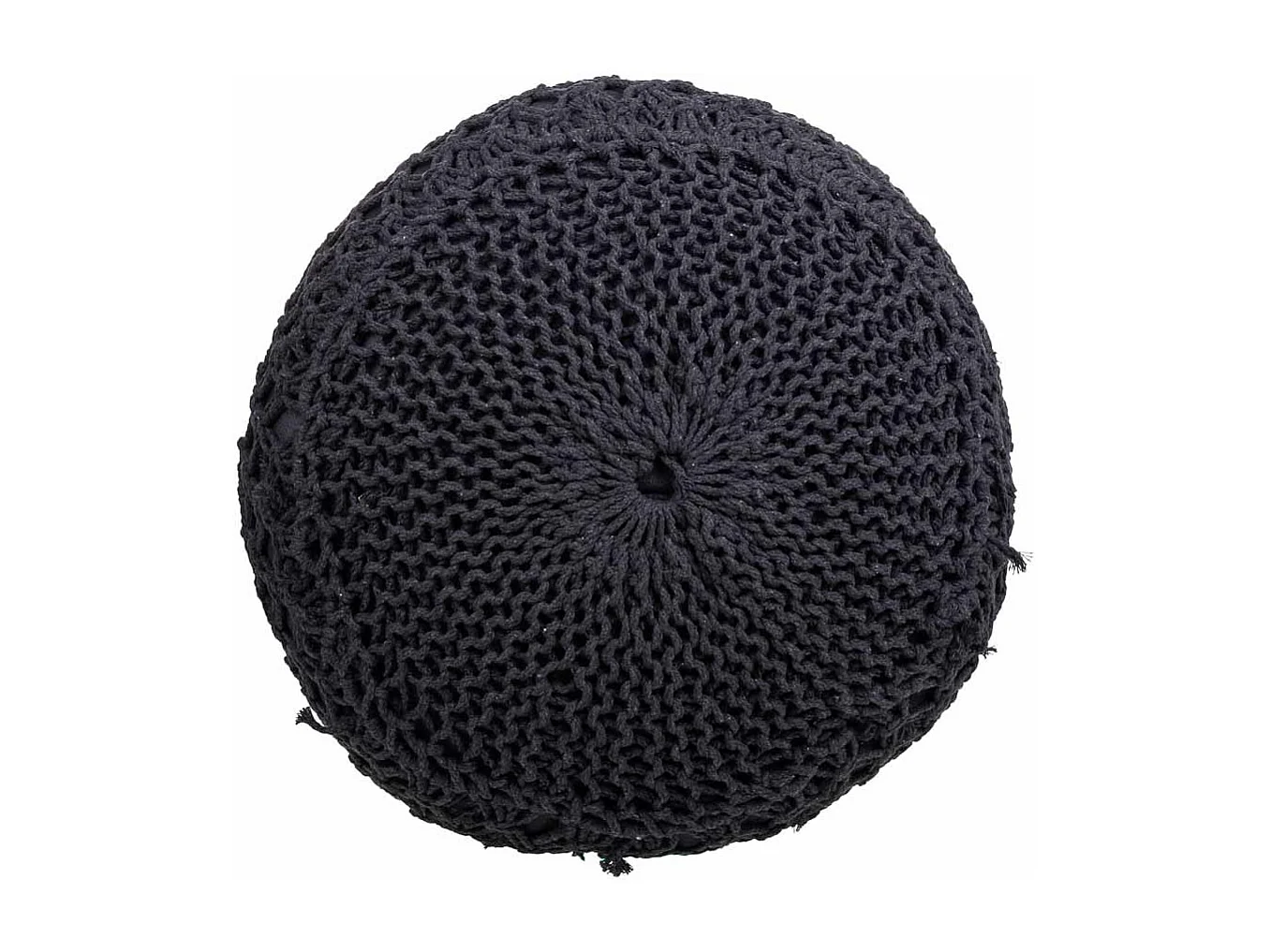 Puff de algodão trançado preto 45x45x30