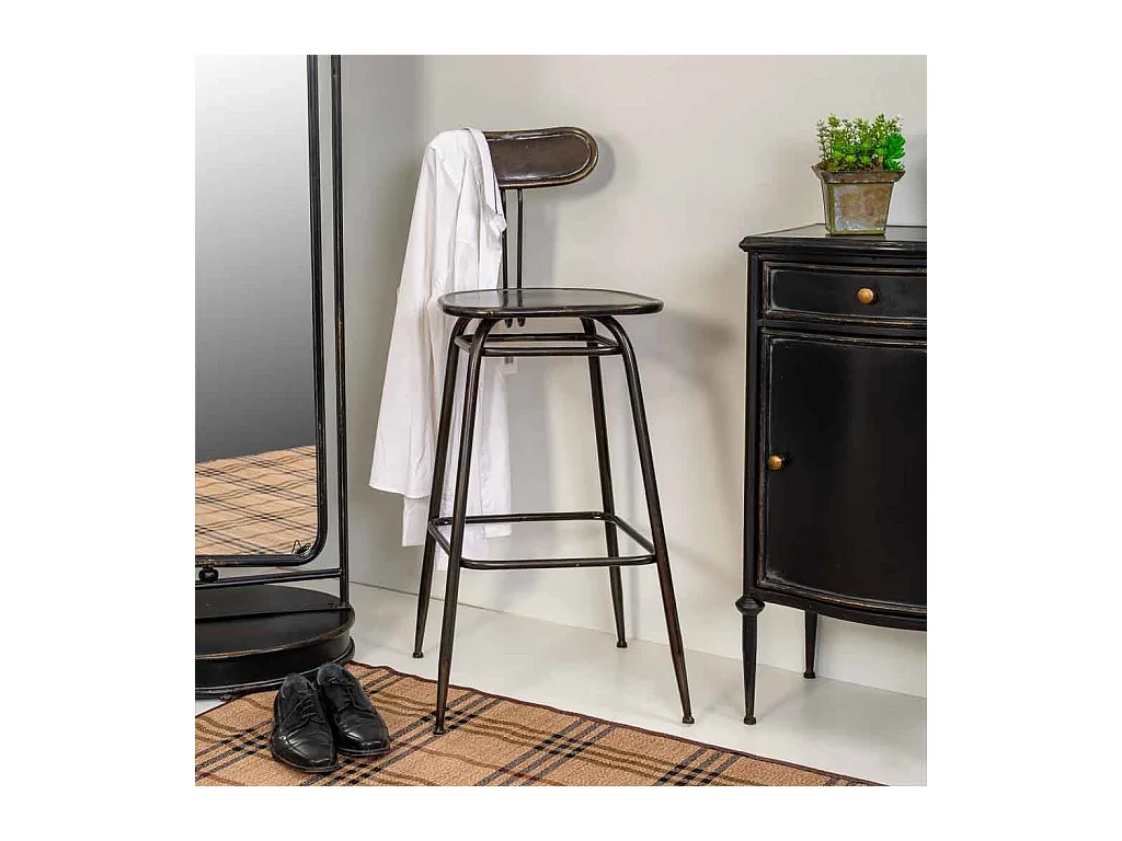 Tabouret en métal marron 45x36x106h
