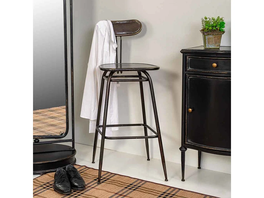 Sgabello in metallo marrone 45x36x106h