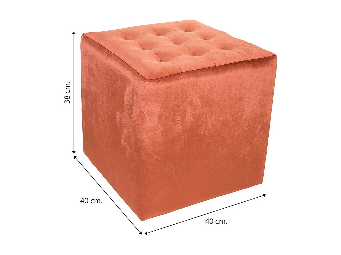 Banqueta estofada laranja 40x40x38