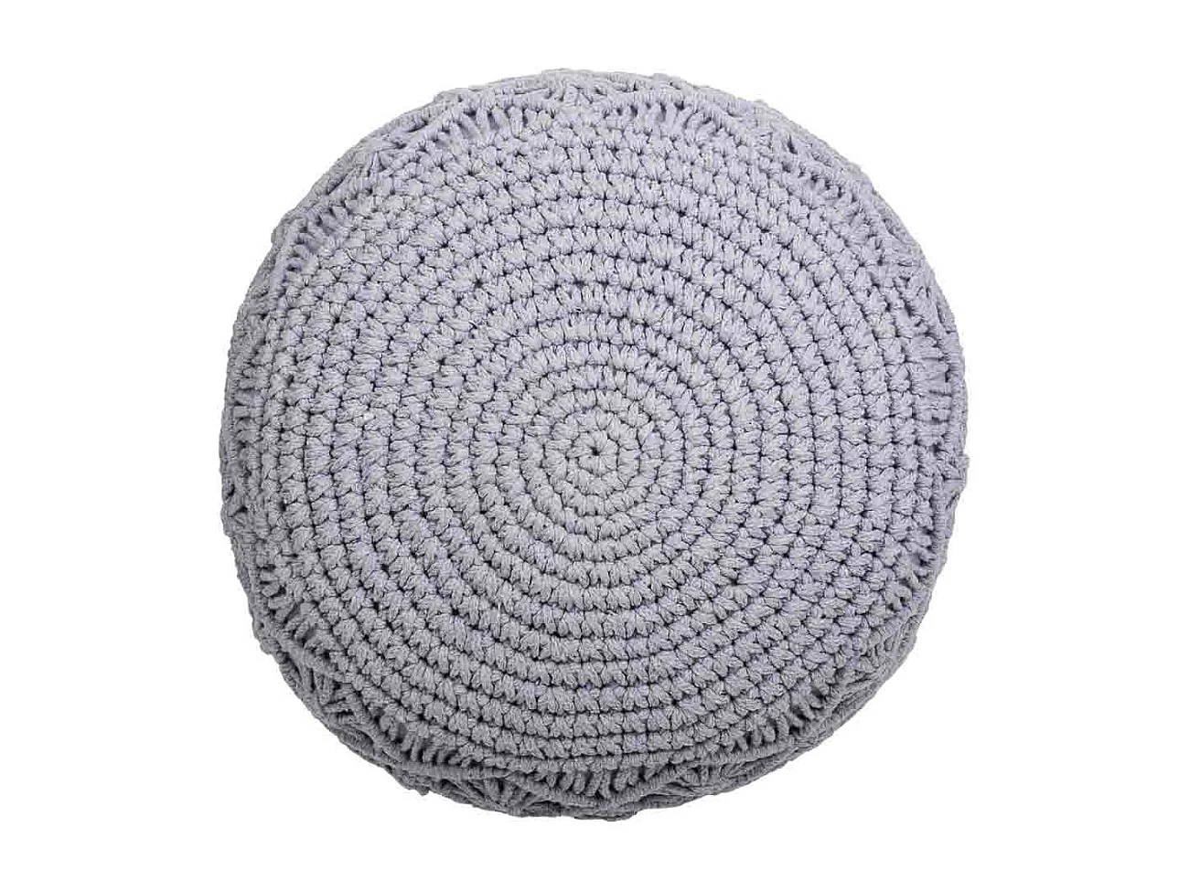 Puff de algodão trançado cinza 45x45x40