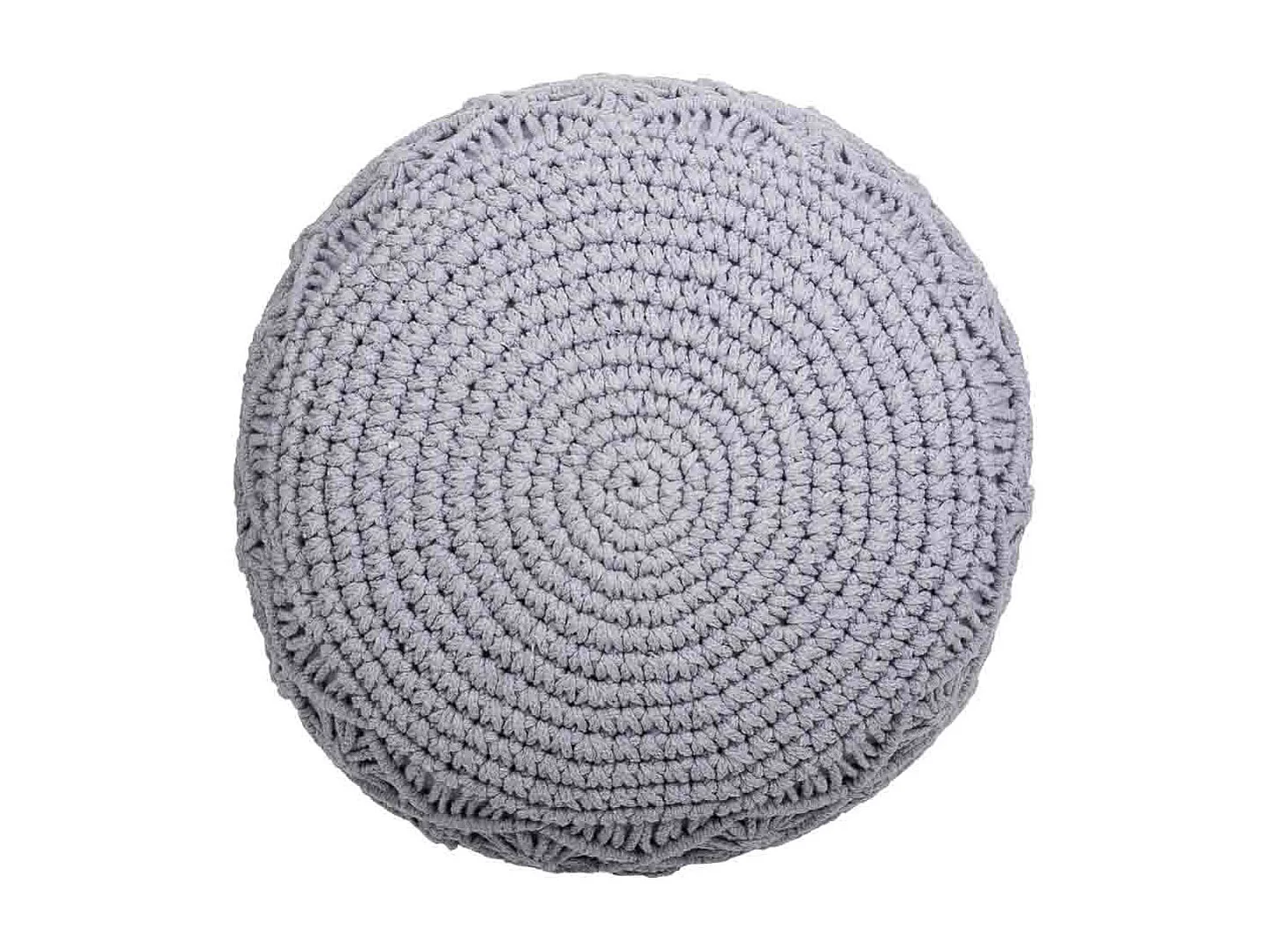 Puff de algodão trançado cinza 45x45x40