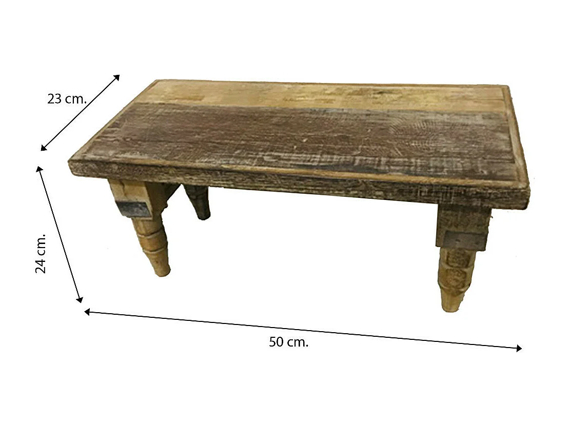 Banco de madeira marrom 50x23x24