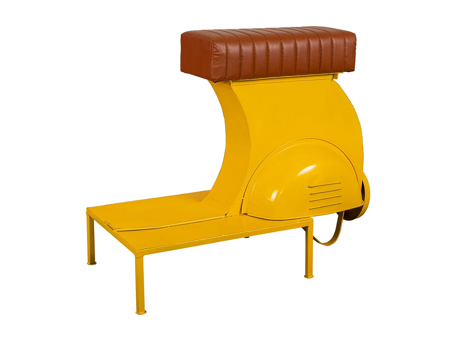 Tabouret en métal et cuir 95x50x75