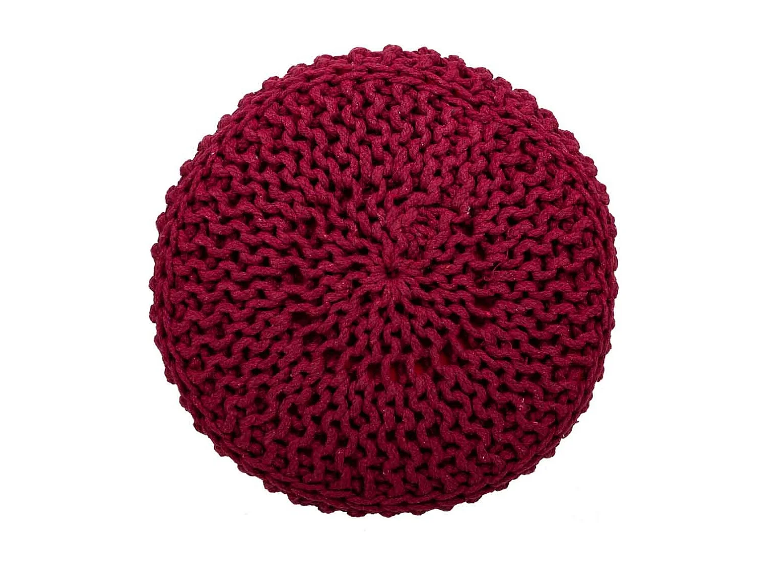 Roter Hocker aus gewebter Baumwolle und Holz, 32x32x44h cm