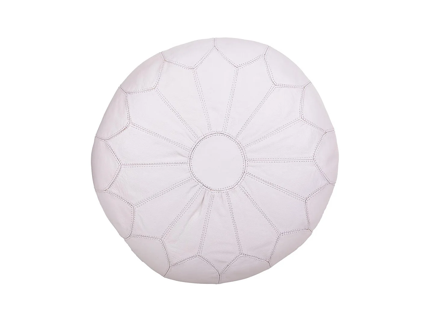 Weißer Lederhocker 48x48x38h cm