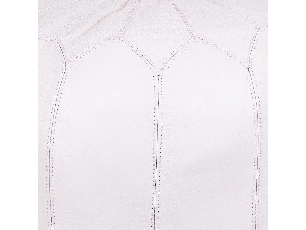 Weißer Lederhocker 48x48x38h cm