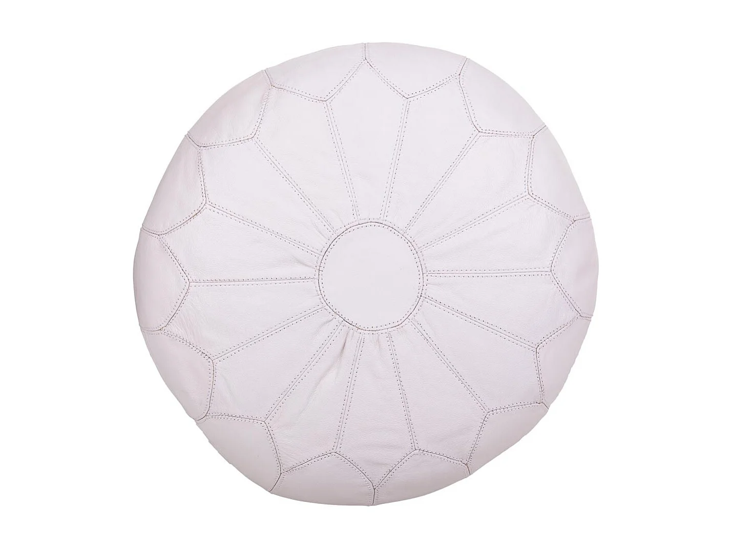 Weißer Lederhocker 48x48x38h cm