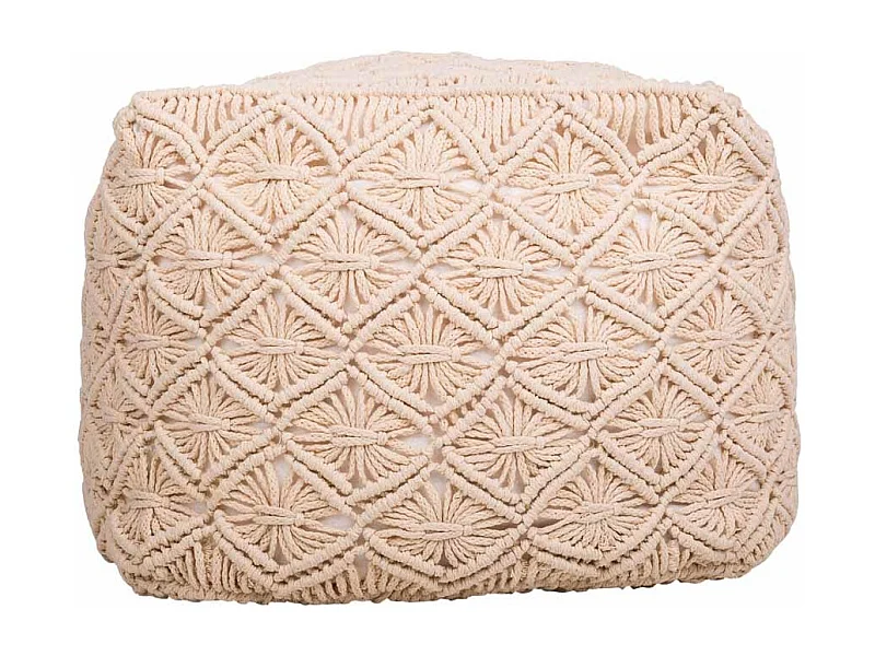 Puff de algodão trançado creme 45x45x40