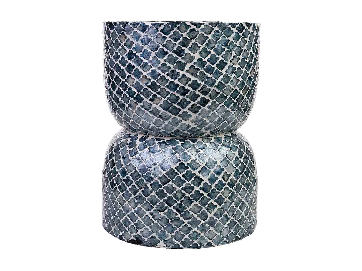 Sgabello in legno e capiz grigio d35,5x46h cm