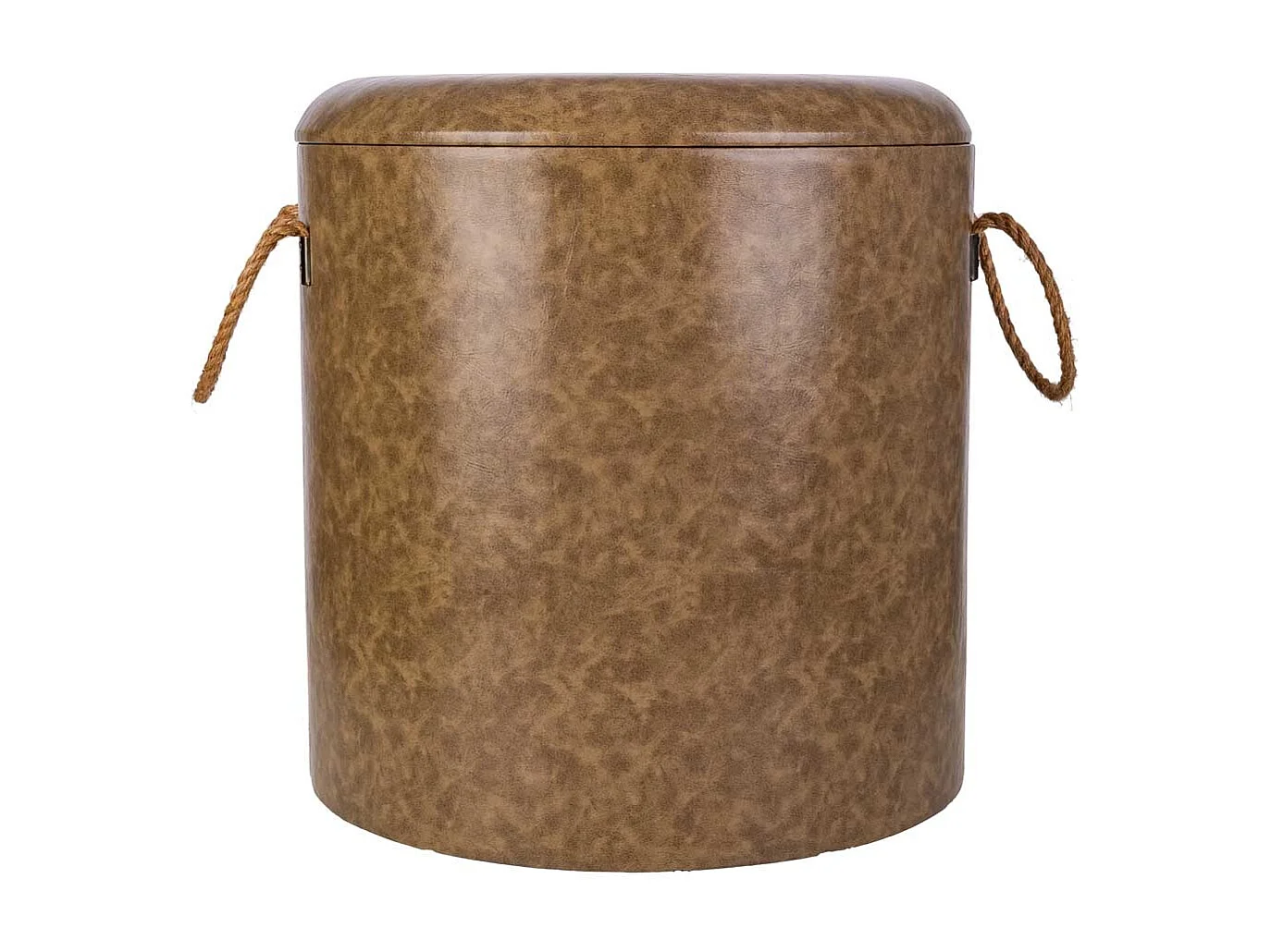 Hocker aus grauem Holz und Leinen, T40x42h cm