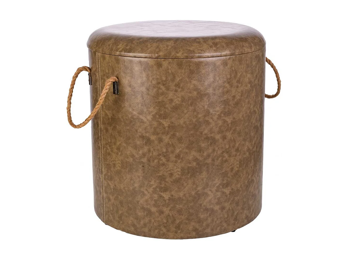 Hocker aus grauem Holz und Leinen, T40x42h cm