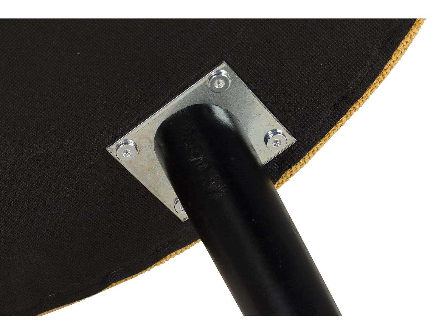 Tabouret en bois et coton tressé bleu 32x32x44h