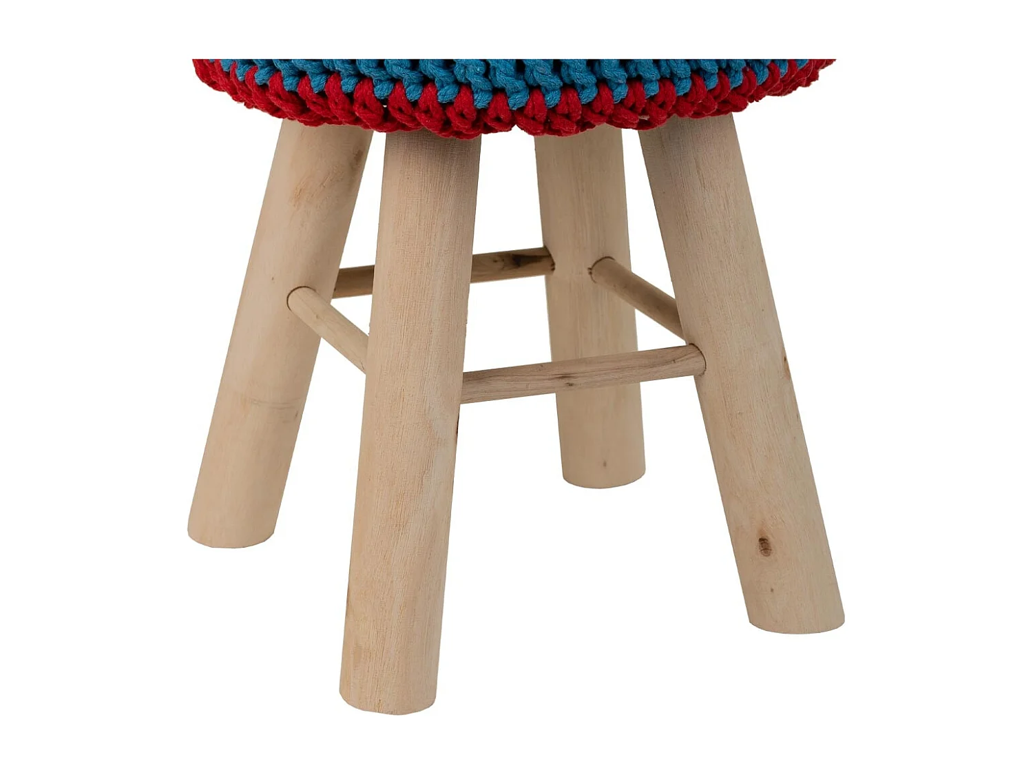 Tabouret en bois et tissu 32x32x44h