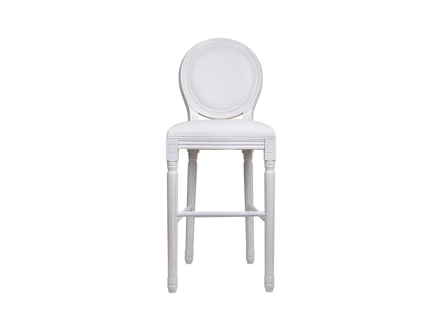 Tabouret en bois blanc 52x46x116h