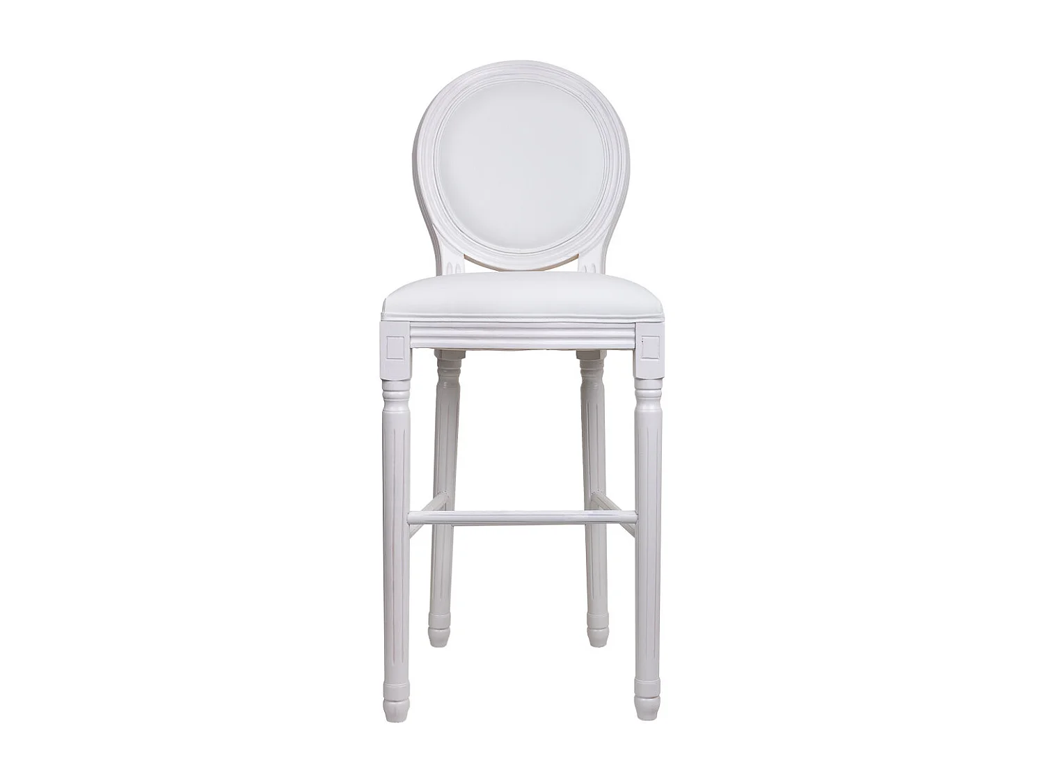 Tabouret en bois blanc 52x46x116h