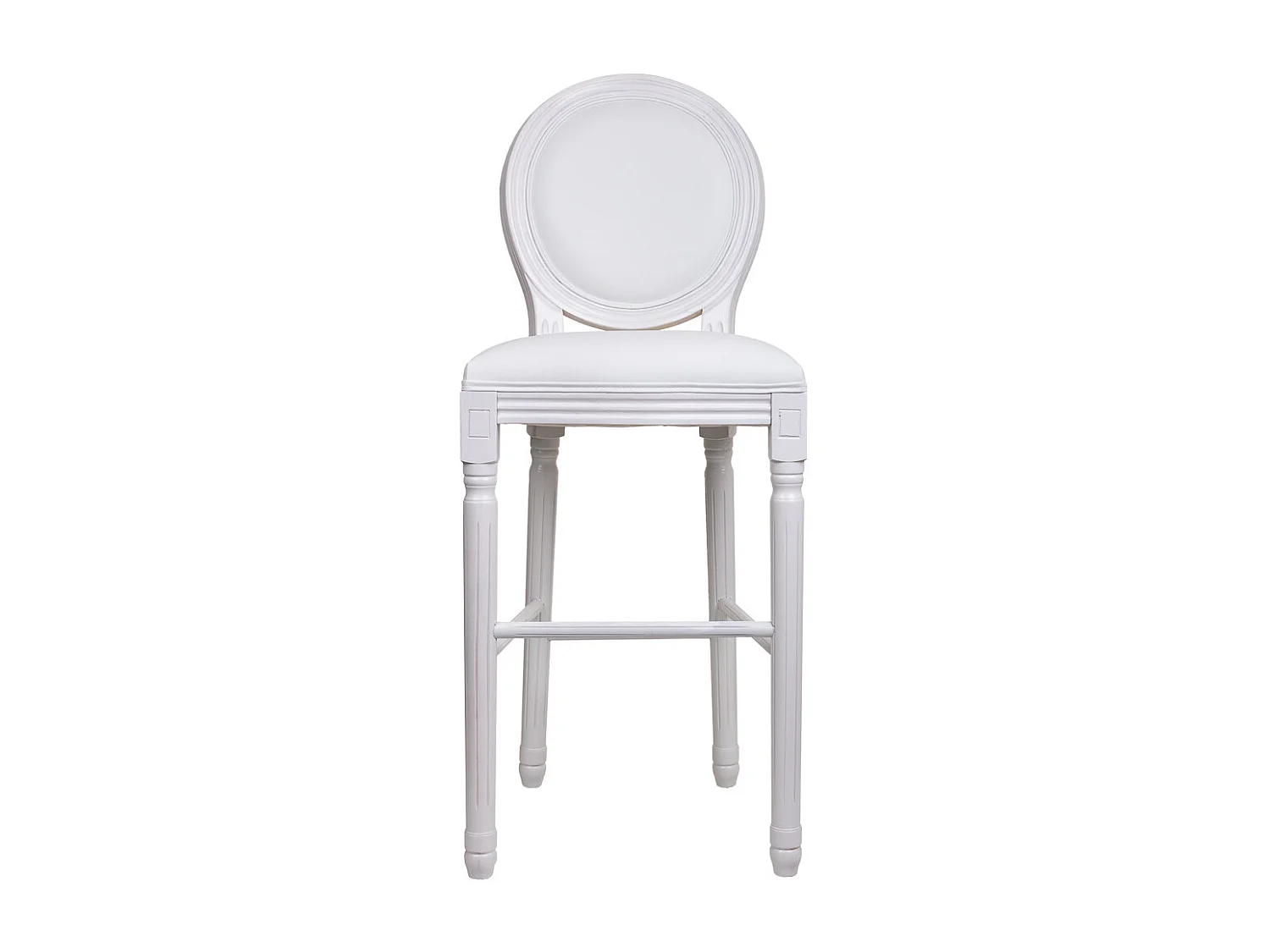 Tabouret en bois blanc 52x46x116h