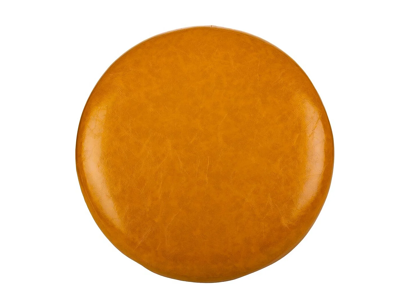 Banqueta de madeira e couro sintético laranja 40x40x13/29