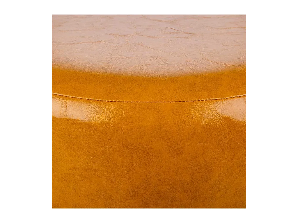 Tabouret en bois et simili cuir orange 40x40x13/29h