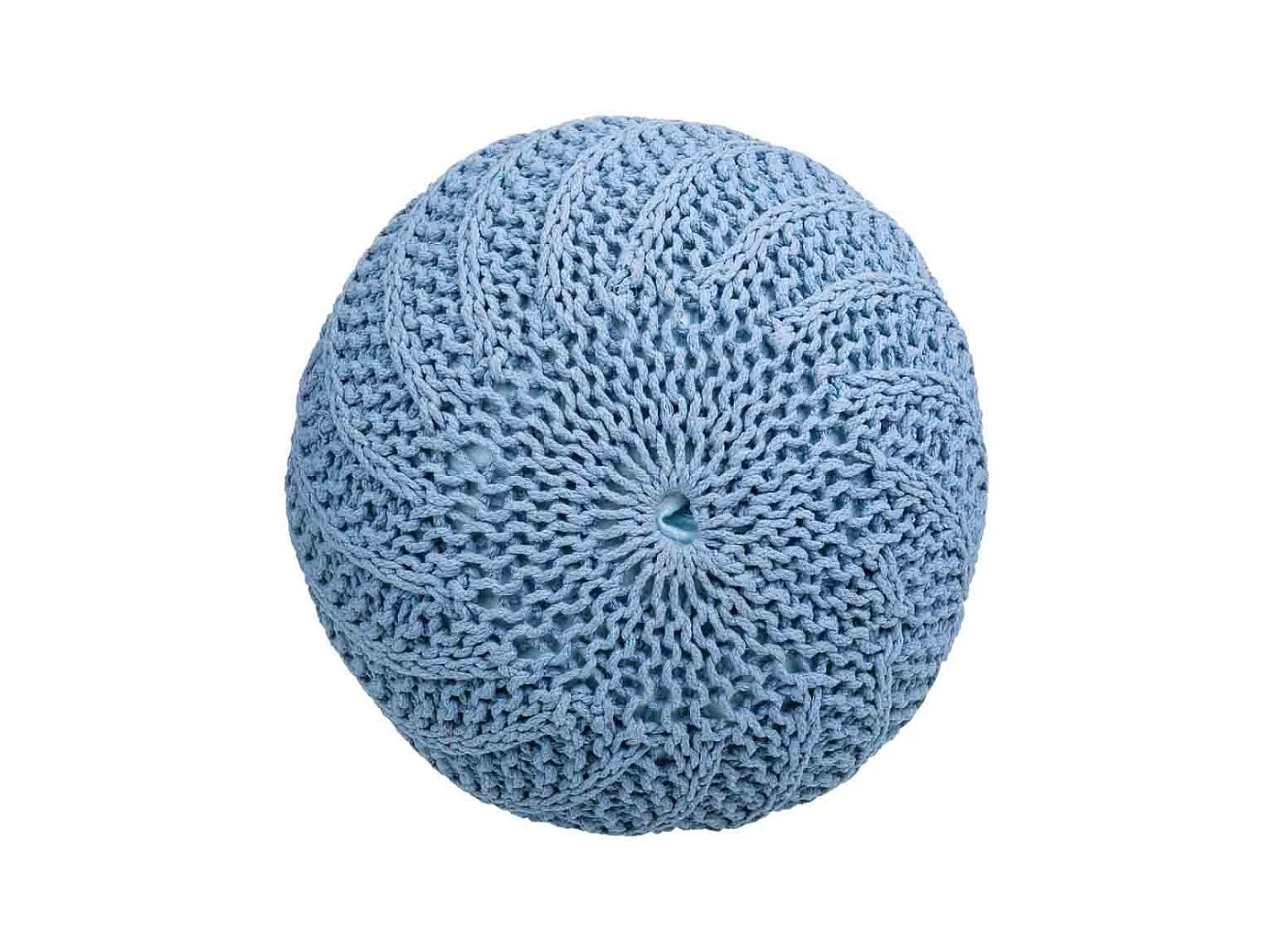 Blauer geflochtener Baumwoll-Puff 45x45x30h cm