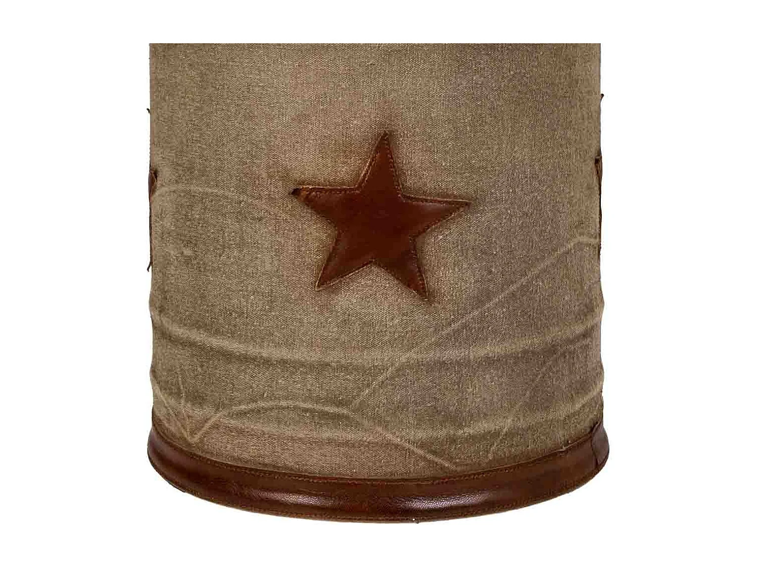 Brauner Kunstlederhocker 30x30x45h cm