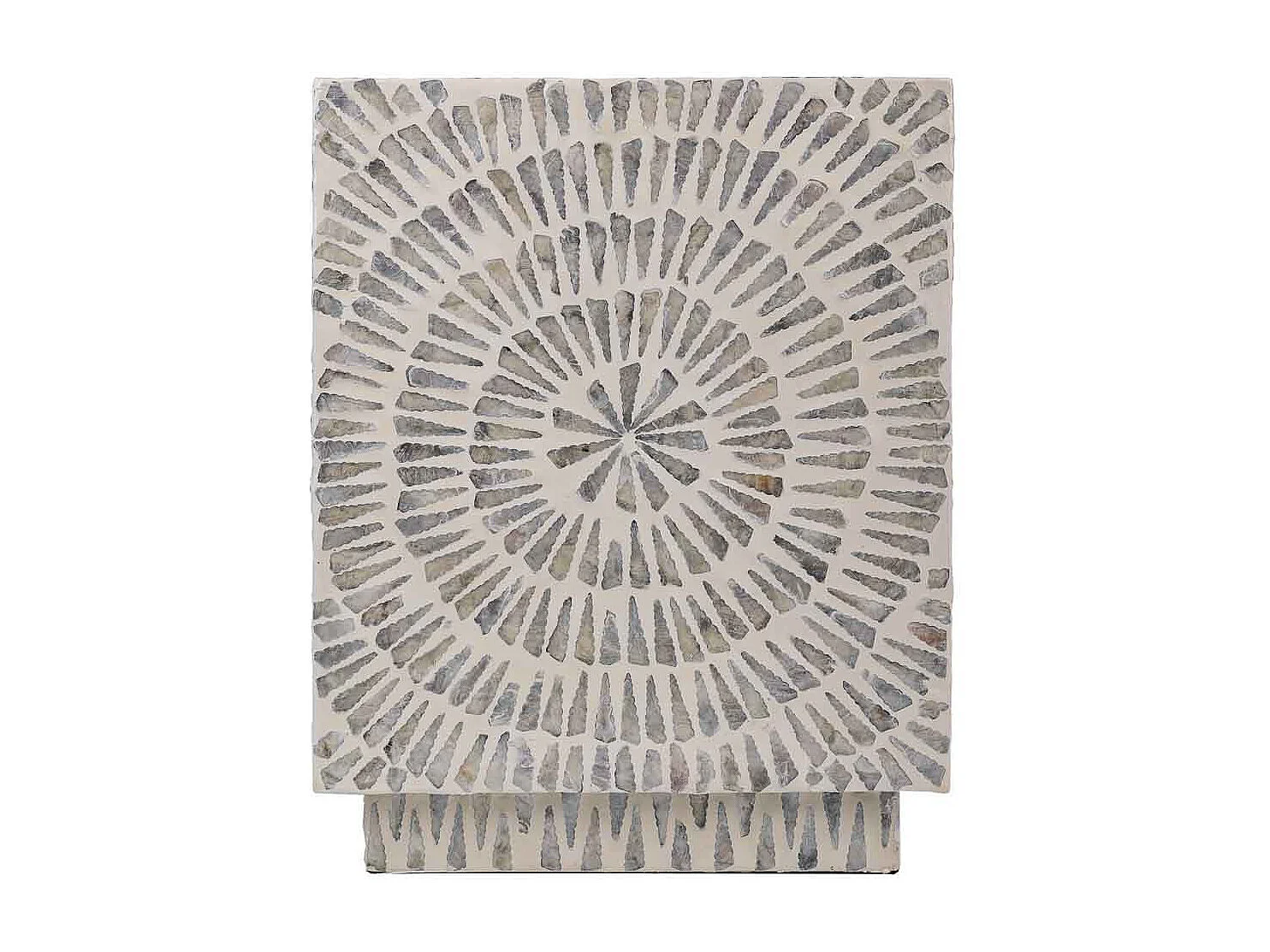 Holzhocker mit grauem Capiz-Finish, 35x35x45H cm