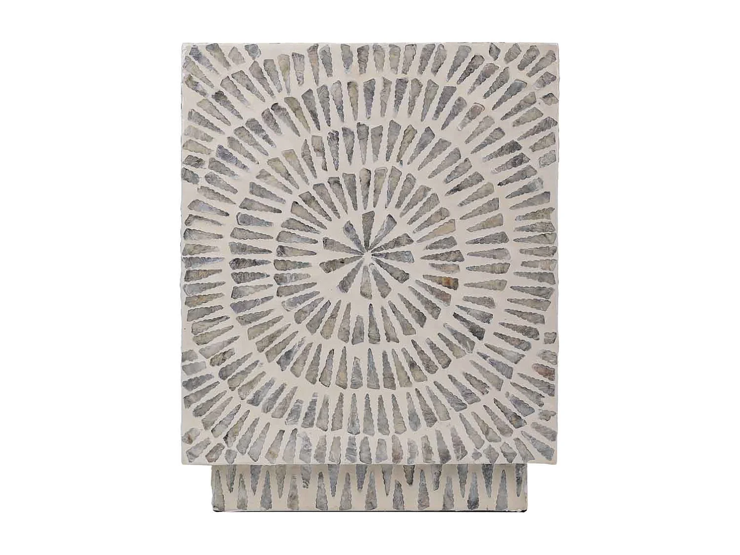 Holzhocker mit grauem Capiz-Finish, 35x35x45H cm