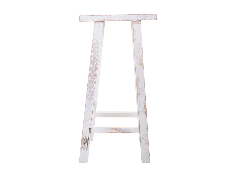 Tabouret en bois blanc 35x25x70h