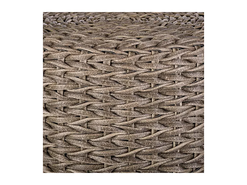 Grauer Polyrattan-Hocker, T40x48h cm